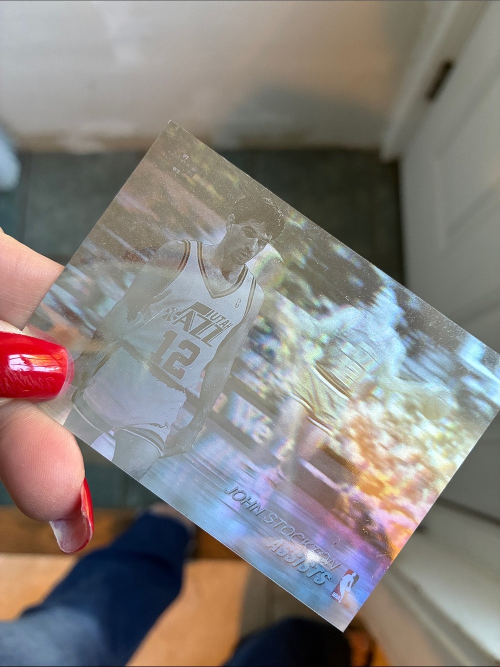 Holographic Sports Trading Card - John Stockton Utah Jazz